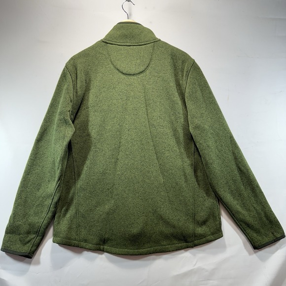 LL Bean Fleece Jacket Mens L Tall Green Fleece Zip Up Pocket Outerwear Outdoor - Picture 10 of 10